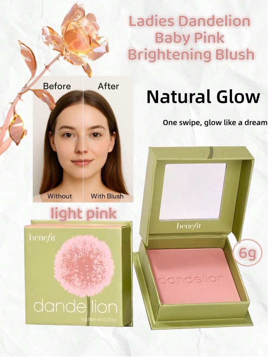 Benefit كريم أحمر الخدود بودرة ناعمة ومتناسقة من بينيفيت بلون وردي فاتح "بابونج" - الصورة 3