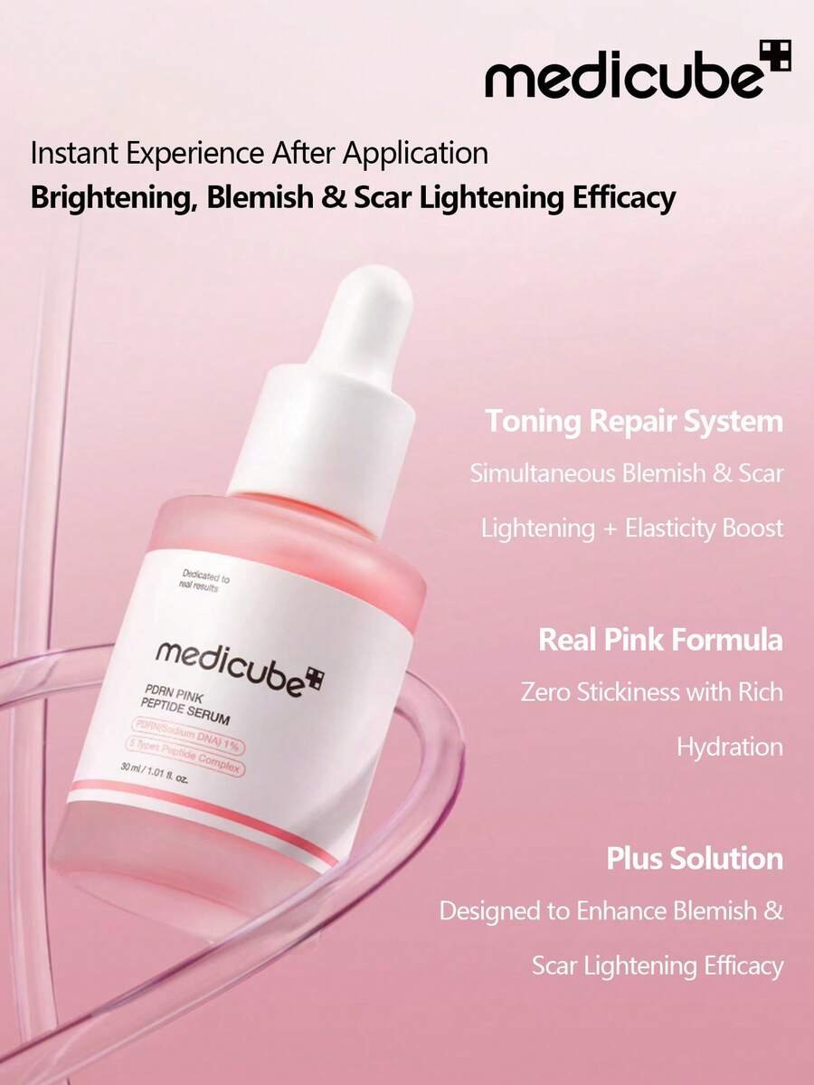 Medicube سيروم بيبتيد وردي، DNA السلمون، بيبتيد، نياسينامايد 30 مل - الصورة 9